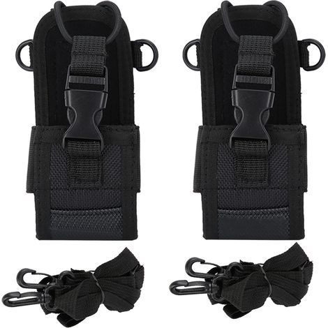 Lot de 2 housses de protection universelles en nylon 20D MSC avec bandoulière large et réglable pour talkie-walkie-AquaForge (1/5)
