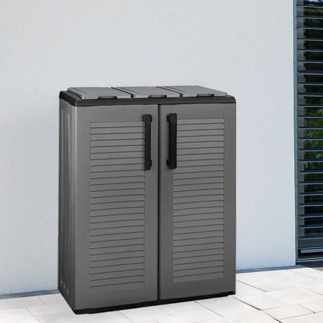 Abfalleimer – Müllbehälter Grau 68x37x84h cm (1/3)