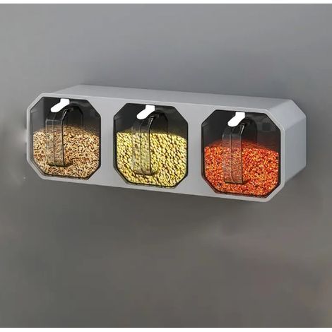 Boîte à épices murale sans perçage, pot à épices, boîte de rangement pour épices de cuisine, flacon à épices, organisateur de boîte à épices, boîte de rangement pour épices (1/4)