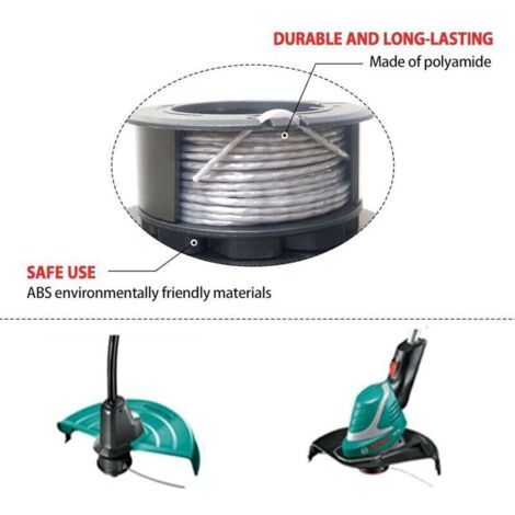 NALOOKAMIC  Lot de 3 bobines de fil de rechange pour coupe bordures Bosch UniversalGrassCut 18V 26/18V 260/18/18 26/18 260, pour coupe bordures ‎F016800570 et cache bobine 1600A01R5J (6m, 1,6 mm)
