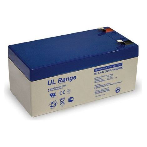 Batterie plomb étanche 12V 3.4Ah – Technologie VRLA sans entretien – Dimensions 134x67x66.5mm – Pour jouets, alarmes et onduleurs – M-E