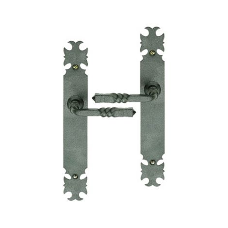 Ouvre&Déco – 2 poignées de porte ARMORIQUE sans trou, fer patiné entraxe 195 mm (1/3)
