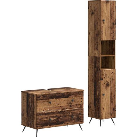Maison Exclusive - Ensemble de 2 meubles de salle de bain BREDA Bois ancien (1/5)