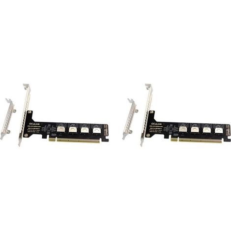 2x PCI-E x16 Split 4 Oculink SFF8611 und 8612 NVMe PCIe SSD-Erweiterungskarten für Motherboards (1/5)
