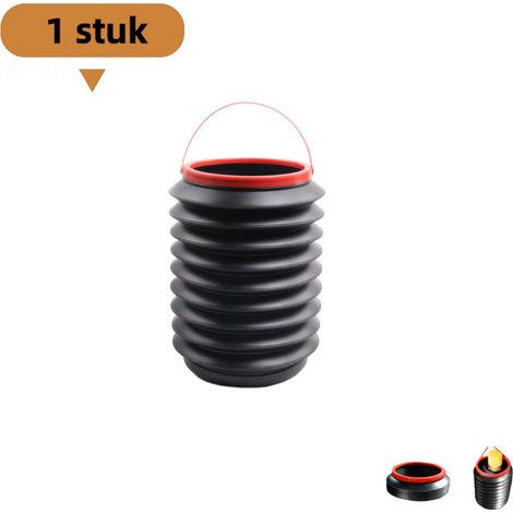 Poubelle pliable télescopique 4 L multifonction portable sans couvercle, noir et rouge (1/5)