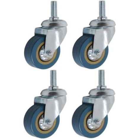 Lot de 4 360° Roulettes pour Meubles 75mm M10 Roulette Charge Lourde Pivotante (1/5)