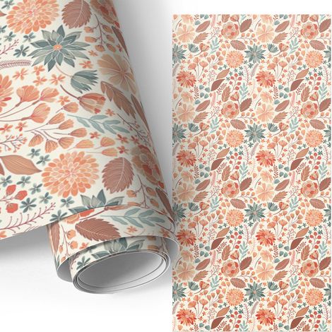 Klebefolie für Möbel - Möbelfolie - Selbstklebefolie - Küche folieren - Schrank folieren - Tischfolie - Florale Muster 75x150 cm