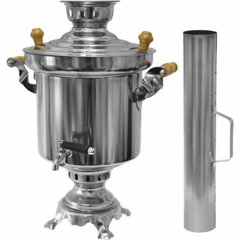Samovar a carbone in acciaio inossidabile da 5 litri con griglia per teiera (1/3)