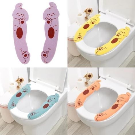 4 Paar weiche, katzenförmige, dicke, wiederverwendbare Toilettensitzbezüge (1/4)