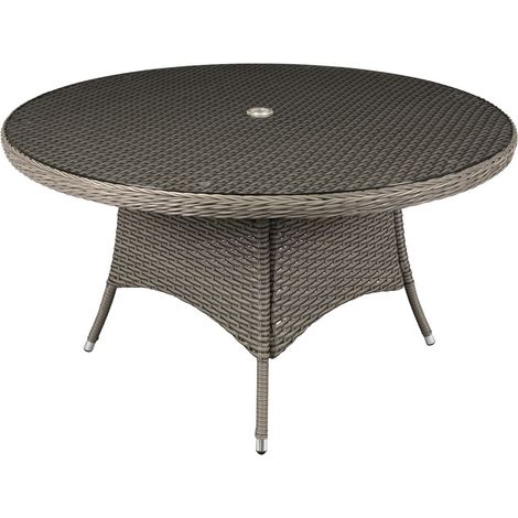Dellonda Chester Rattan Wicker Outdoor Dining Table with Tempered Glass DG67 (1/5)