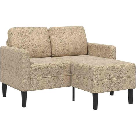 2-Sitzer-Sofa mit Chaiselongue L-Form Hellgrau 125cm Kunstleder