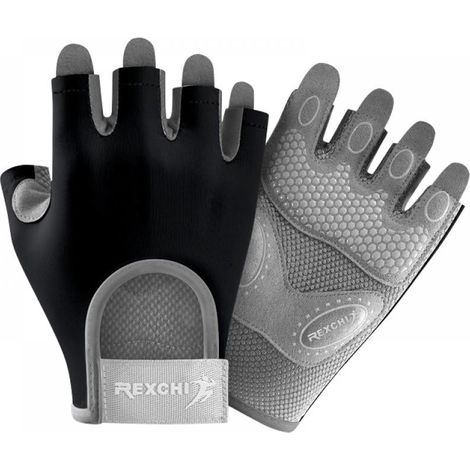 Gants De Sport - Protection Des Paumes Pour Musculation Et Entraînement - Tailles S M L - Matière Nylon Polyester Microfibre Silicone - Noir (1/5)