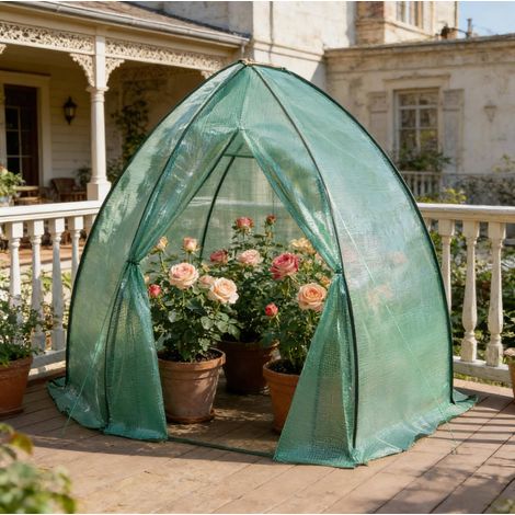 Invernadero de jardín cónico con puerta 240x200x240 cm OKMYHOME (1/5)