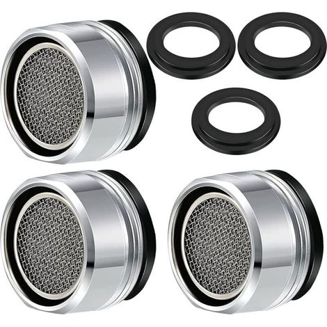 Mousseur Robinet M24, 3 pièces Filtre à Robinet d'économie d'eau Accessoires robinet Diffuseur Filtre de Robinet avec Joint d'étanchéité Pour Cuisine et Salle de Bain-- (1/5)