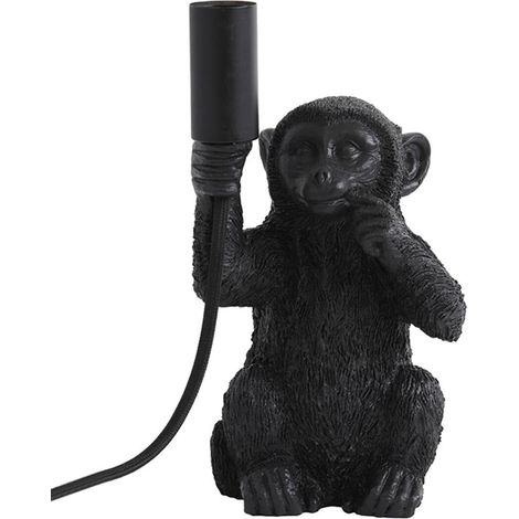Light & Living - lámpara de mesa - Monkey - negro - plástico -