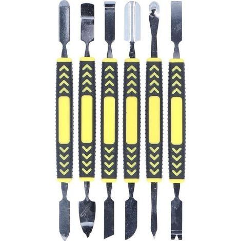6 Pièces en Métal Spudger Double Extrémité Pry Ouverture Spudger Moulage par Injection Botte Pry Shell Outil De Levage pour Kits De Réparation De Réparation Ménagers (1/4)