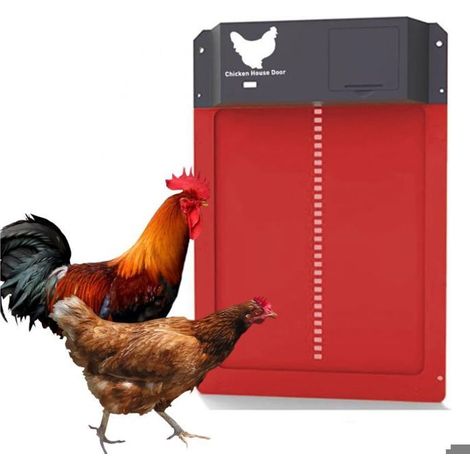 Porte Automatique - LARGEIGHT - Poulailler - Capteur de Lumière - Étanche - Induction à Pile (1/4)