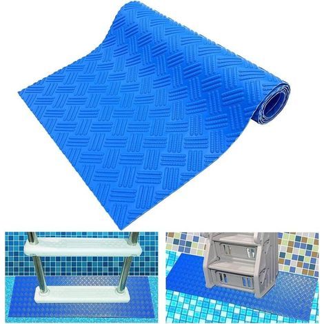 Tapis antidérapant pour échelle de piscine 23x90cm – PVC résistant à l'usure – Texture sécurisée pour sécurité optimale – Usage intérieur et extérieur (1/5)
