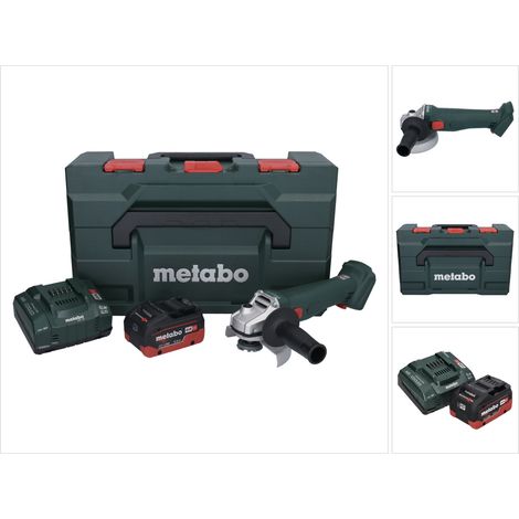 Metabo W 18 L 9-125 Amoladora angular sin cable 18 V 125 mm + 1x batería 5,5 Ah + cargador + metaBOX