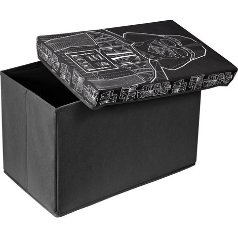 DOMOPAK - POUF CON COPERCHIO LIVING PER ORGANIZZAZIONE CAMERETTA 49x31x31CM - RAPPRESENTAZIONE CARTONE STAR WARS (1/3)