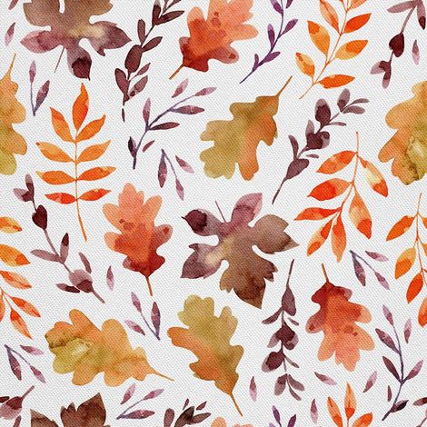 Tela decorativa para exteriores Oxford - Motivo: Hojas de otoño en acuarela I DX633 (1/5)