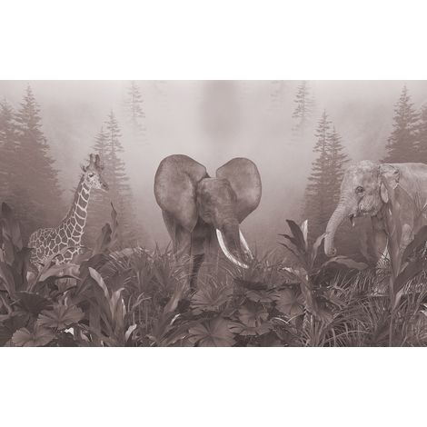 Papier peint panoramique - Animaux de la Jungle - 130 cm x 81 cm (1/2)