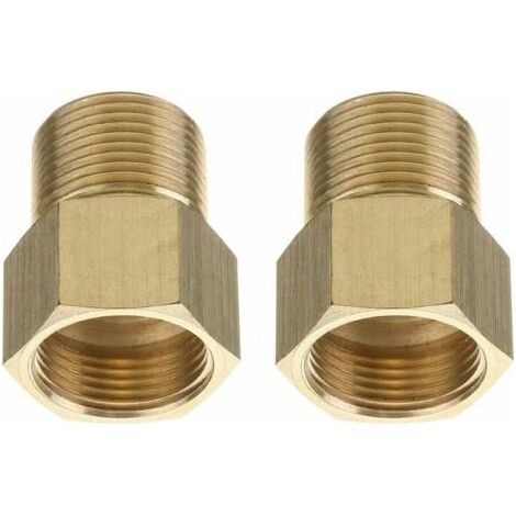 Set mit 2 M22-Kupplungen, Messingadapter, 15 mm Außengewinde auf 14 mm Innengewinde, für Hochdruckreiniger (1/4)