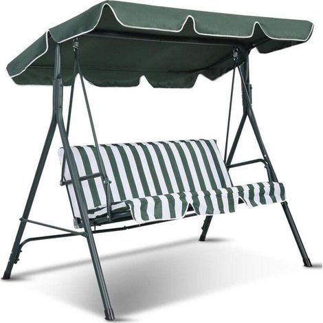 (191 x 132 cm green) Replacement roof for UV-protected garden swing, swing roof made of waterproof 600D fabric with edge width 12 cm, dimensions (191 x 132 cm green) MUMU (1/4)