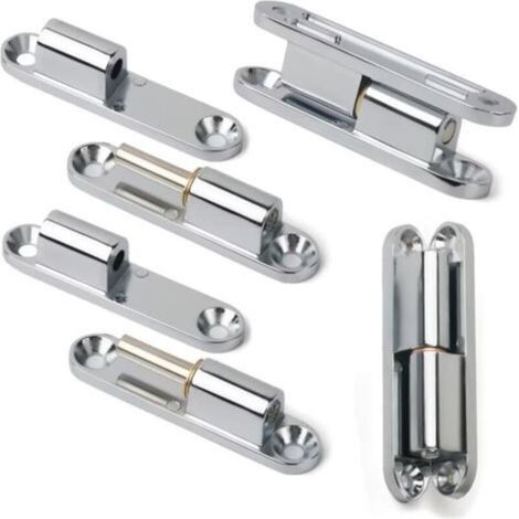 Set of 4 door hinges, screw-on hinge, 180-degree swivel zinc alloy detachable silent hinge, applicable to all types of door installations (80 mm) (1/5)
