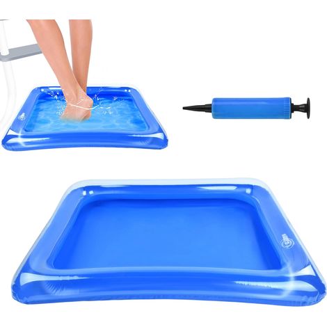 Bain de Pieds Gonflable, Bassin Pied Piscine, Pediluve Gonflable, Bassin Pédiluve pour Piscine, Baignoire à Pieds Portable avec Pompe à Air pour Échelle d'entrée de Piscine, Camping, Plage (D) (1/5)