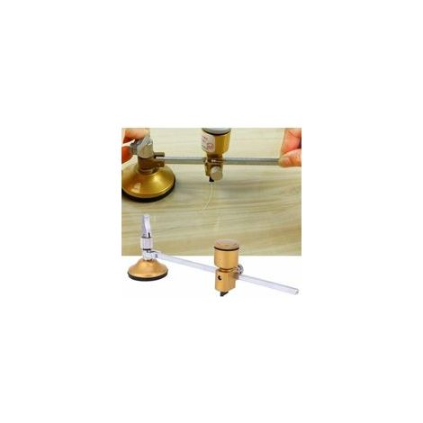 Coupe-verre rond, coupe-carreaux en céramique de type compas de 60 cm avec ventouse, conception à réservoir d'huile, ensemble de coupe en alliage haute dureté pour trous circulaires de 13,5 à 60 mm.