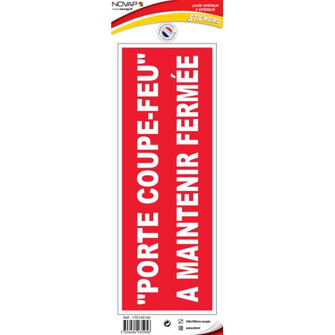 Panneau Porte coupe feu a maintenir fermée - Vinyle adhésif 330x120mm - 4035956