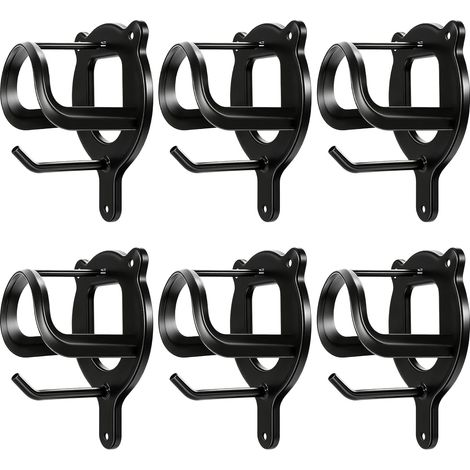 Lot de 6 supports en métal pour bride de cheval, supports de rênes de cheval, support de bride, crochets pour rênes de cheval (noir) (1/5)