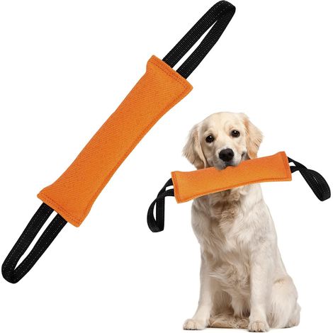Hundebeißspielzeug, Hundebeißspielzeug, Hundebeißspielzeug, Jute-Beißspielzeug mit 2 stabilen Griffen, interaktives Beißspielzeug für Hunde, ideal für Tauziehen, zum Trainieren (1/5)