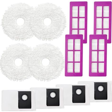 Accessori KimSin per robot aspirapolvere Eureka J15 Pro Ultra: panni di ricambio, 4 sacchetti per la polvere, 4 filtri HEPA (1/4)