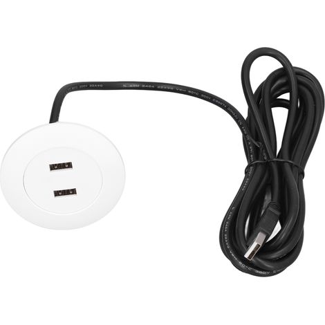 Prise de chargement USB encastrée pour canapé, double port USB, pour usage domestique, blanche (1/5)
