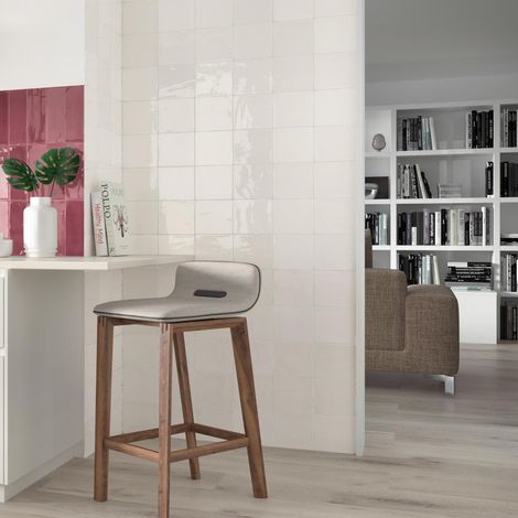 Carrelage Mur Effect Zellige Blanc Brillant. Tabarca Blanc 15x15cm (1/2)