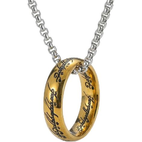 Il Signore degli Anelli - Collana con ciondolo elfico di Gandalf (oro) (catena da 60 cm) (1/5)