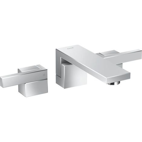Set finition mél lav mural 3 trou s, bonde écoul libre, coupe diam, bec 190mm chromé
