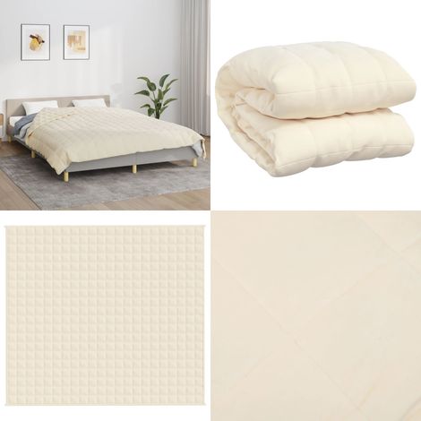 Couverture lestée Crème clair 200x220 cm 9 kg Tissu - Couverture Lestée - Couverture Poids - Sommeil Profond - Relaxation - Stress Relief - Home & Living (1/5)