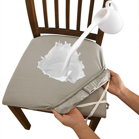 Set mit 4 hochelastischen Stuhlhussen – wasserdicht – kratzfest – rutschfest – für Bürostühle (1/3)