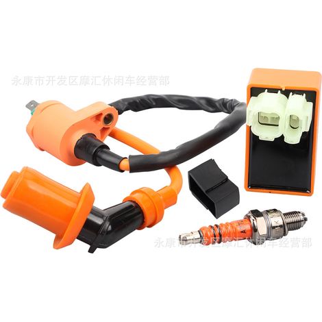 Skateboard, Motorcycle, ATV, Four-Wheeled Beach Buggy, GY6 50-150CC Igniter, CDI High Voltage Transformer, A7TJC Spark Plugs (1/5)
