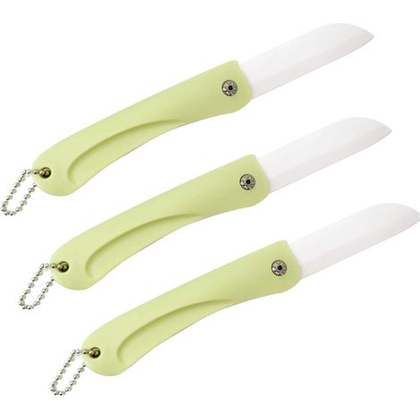 Couteau En Céramique - Lame Tranchante 9,5 Cm - Pour Fruits Et Légumes - 3 Pièces (1/5)