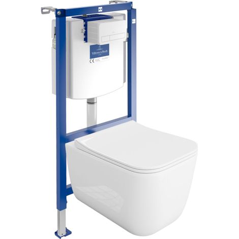 VILLEROY&BOCH WC Set mit Vorwandelement, Wand-WC und Spülknopf (1/5)