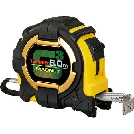 Tajima 8M G Lock Magnetic Metric Tape Measure Extra Wide 27mm Blade TAG3M780MT