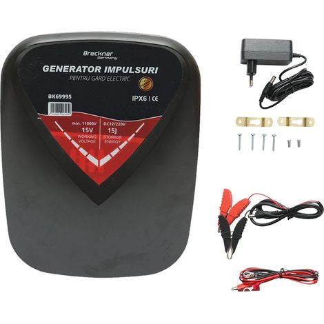 Elettrificatore a doppia alimentazione per recinto elettrico da 15 Joule, DC 12V/220V per recinzione elettrica IPX6 Breckner Germany (1/5)