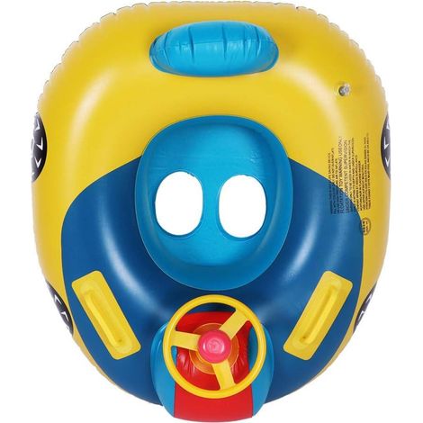 Flotador inflable para niños, asiento flotante con diseño de coche moderno para bebé, 10 cm de diámetro de pierna, para playa y piscina. (1/4)