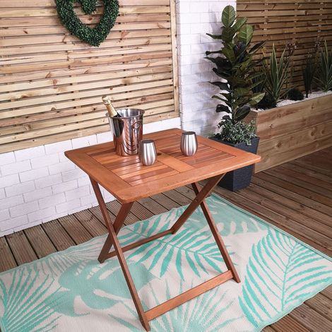 Windermere Outdoor 4 Person Folding Square Wooden Table (1/5)