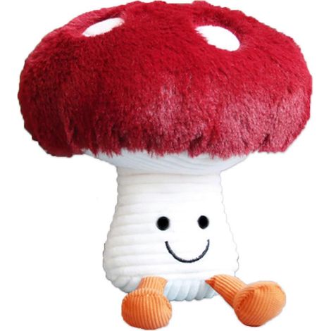 HEYTEA Niedliches Kawaii-Plüschtier mit lächelndem Pilz, Pilz-Plüschtier, Kissen, Geschenk für Kinder, Rot, 20 cm (1/2)