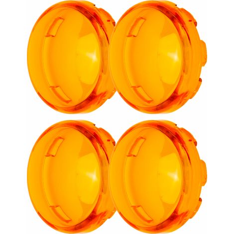 Lot de 4 caches de clignotants de moto de 6 cm (2,36 pouces) en ABS, universels, jaunes (1/5)